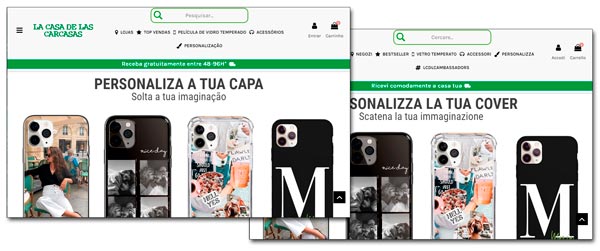  Web italiana y portuguesa de La Casa de las Carcasas