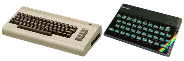 Ordenadores Commodore 64 y ZX-spectrum