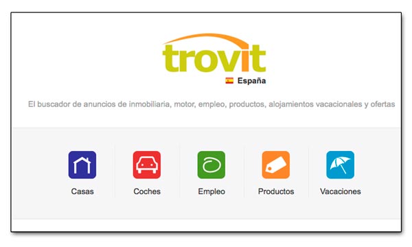 Sitio web de Trovit