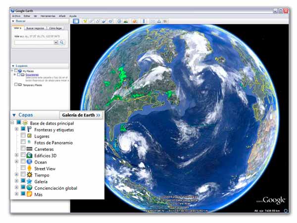 La capa Panoramio se podía activar desde la aplicación Google Earth