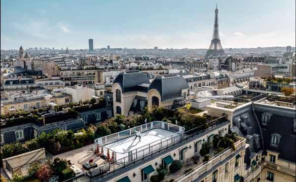 Pista de Xtraice en la terraza de un edificio en París