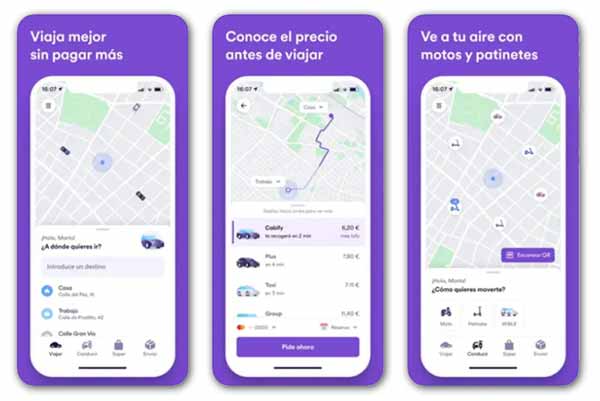 Reserva de un servicio de Cabify